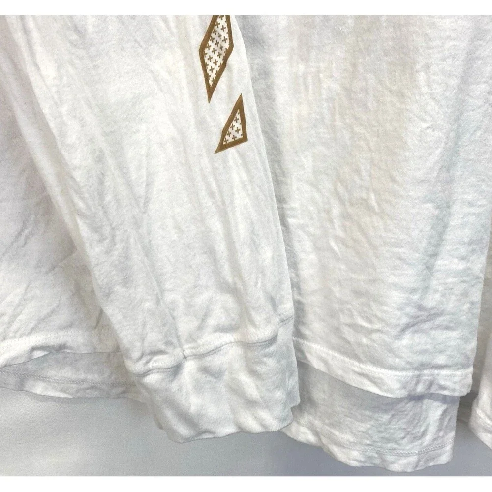 Nike Men's Large The Nike Tee Athletic Cut 72 Graphic White Long Sleeve FLAW